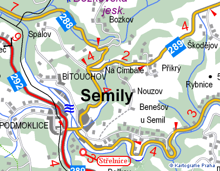 Mapa Semily